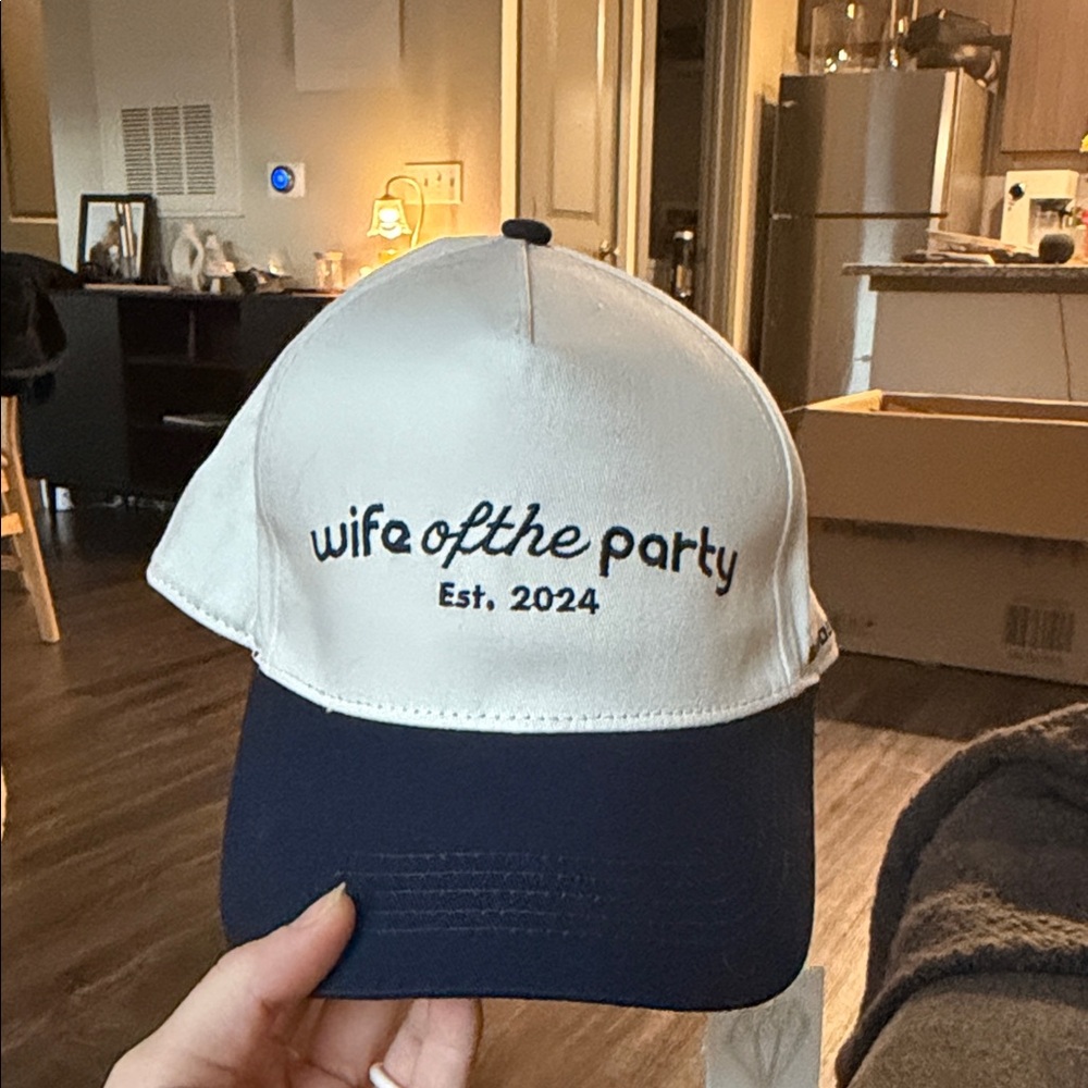 Anthropologie Wife of the Party Cap - Navy and White